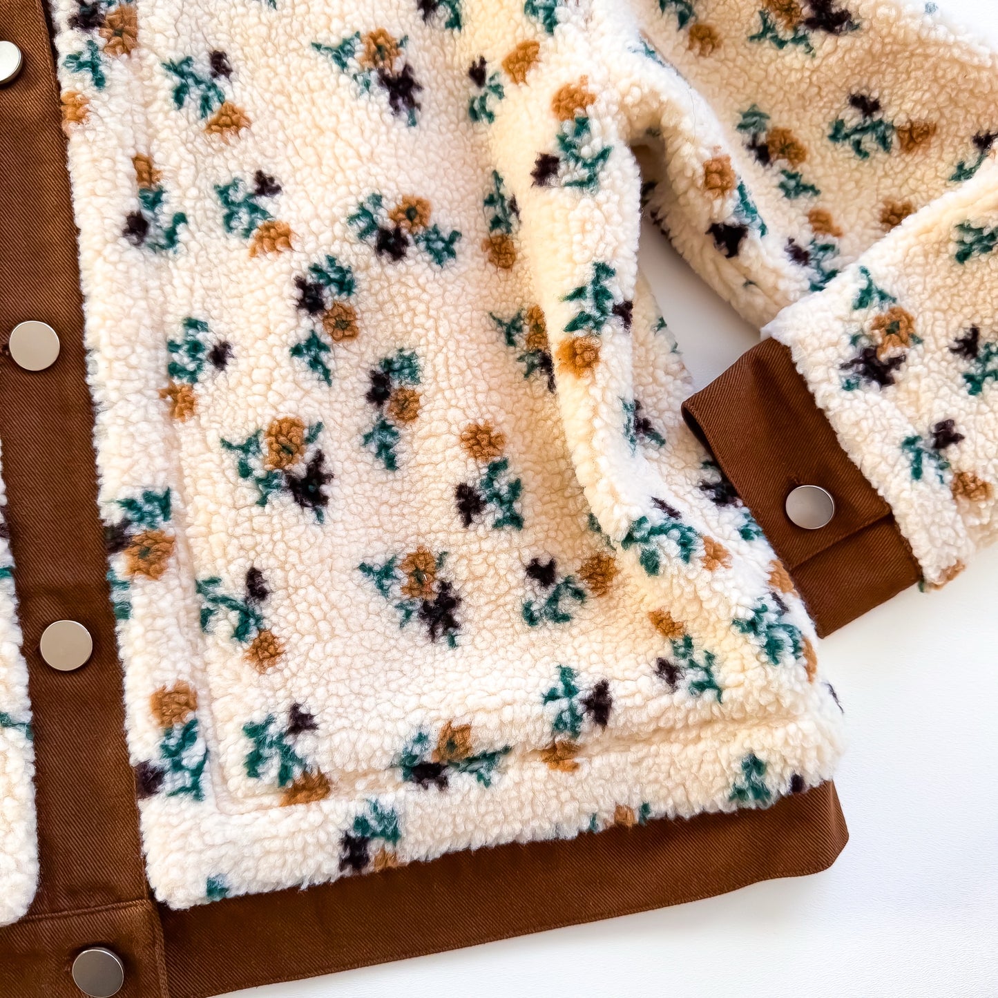 Meadow Mornings Floral Sherpa Jacket detail