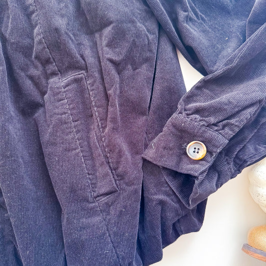 Umgee black corduroy jacket pocket and cuff detail