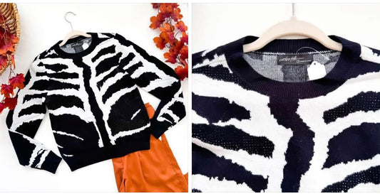 Diamonds & Snowflakes Rhinestone Zebra Sweater