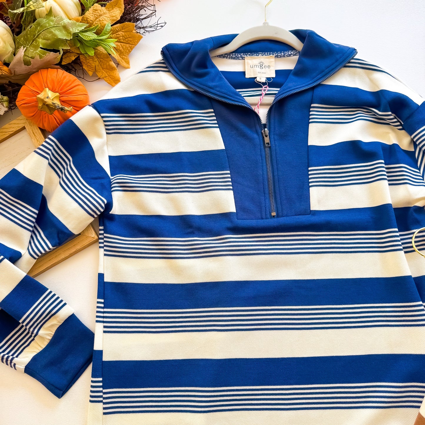 Cozy Cabin Stripe Half Zip Pullover
