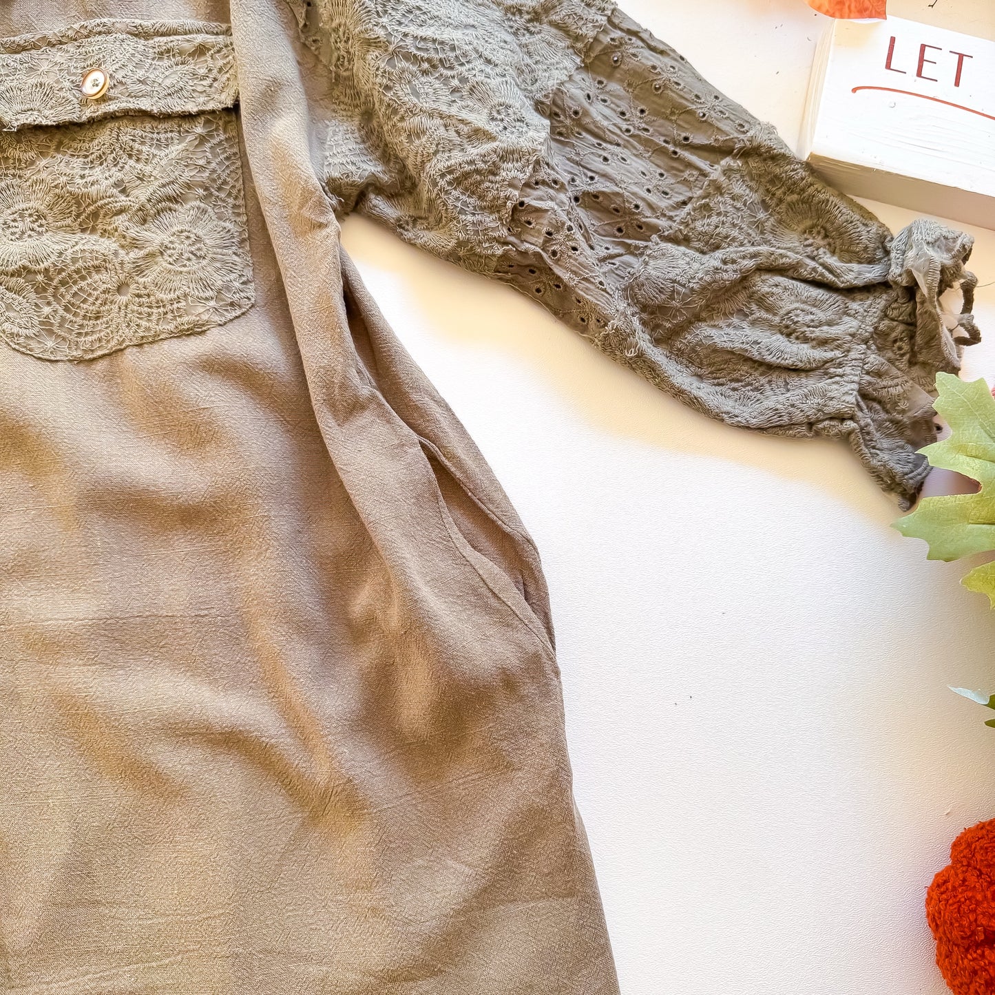 Mossy Meadow Eyelet Shirt Jacket