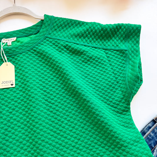 Textured Green  Blouse | JODIFL
