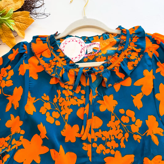 Harvest Bloom Ruffle Neck Blouse