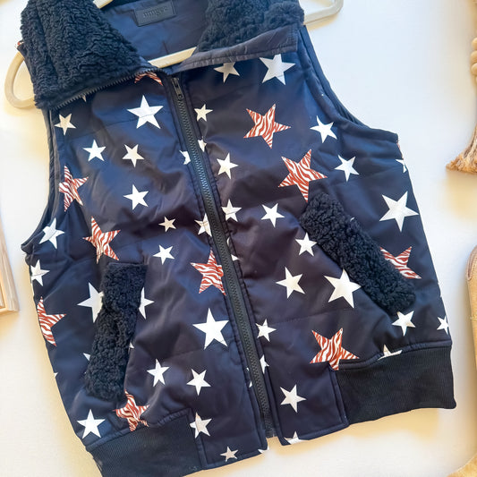Lone Star Sherpa Puffer Vest front
