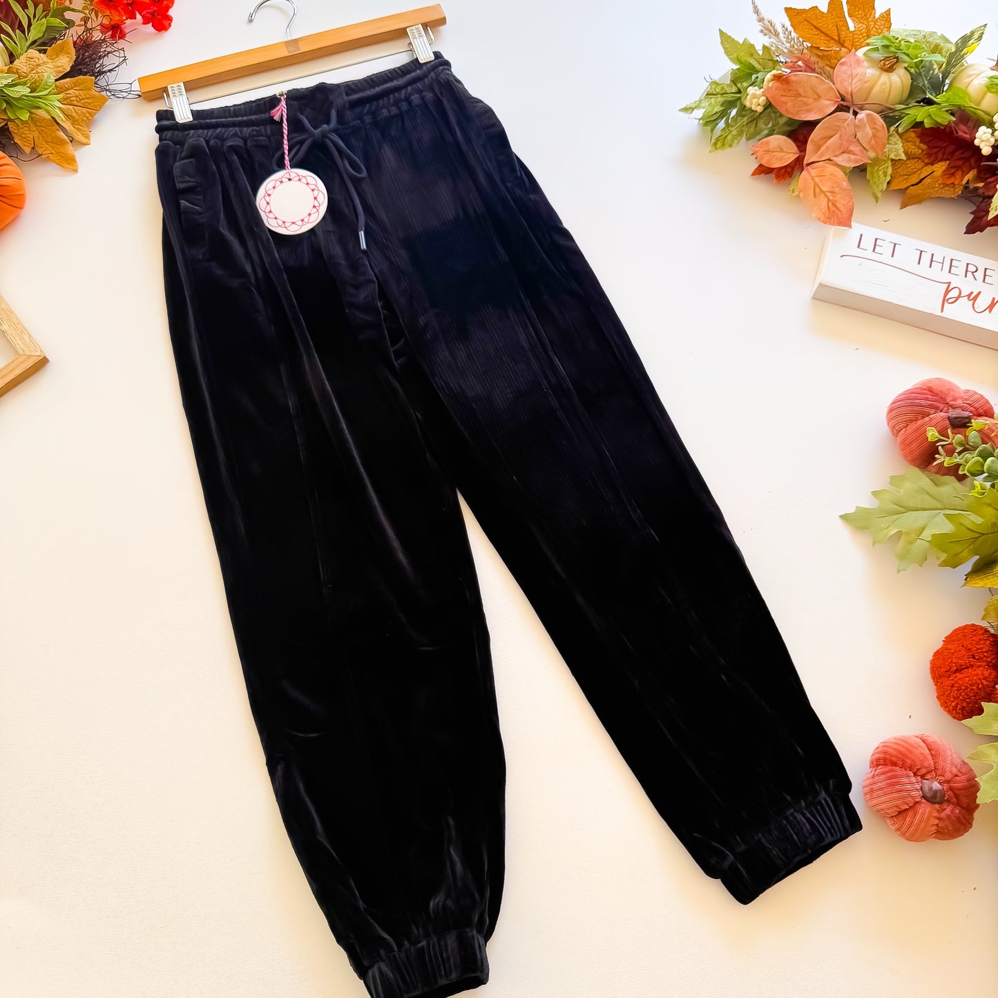 Moonlit Velvet Ribbed Joggers