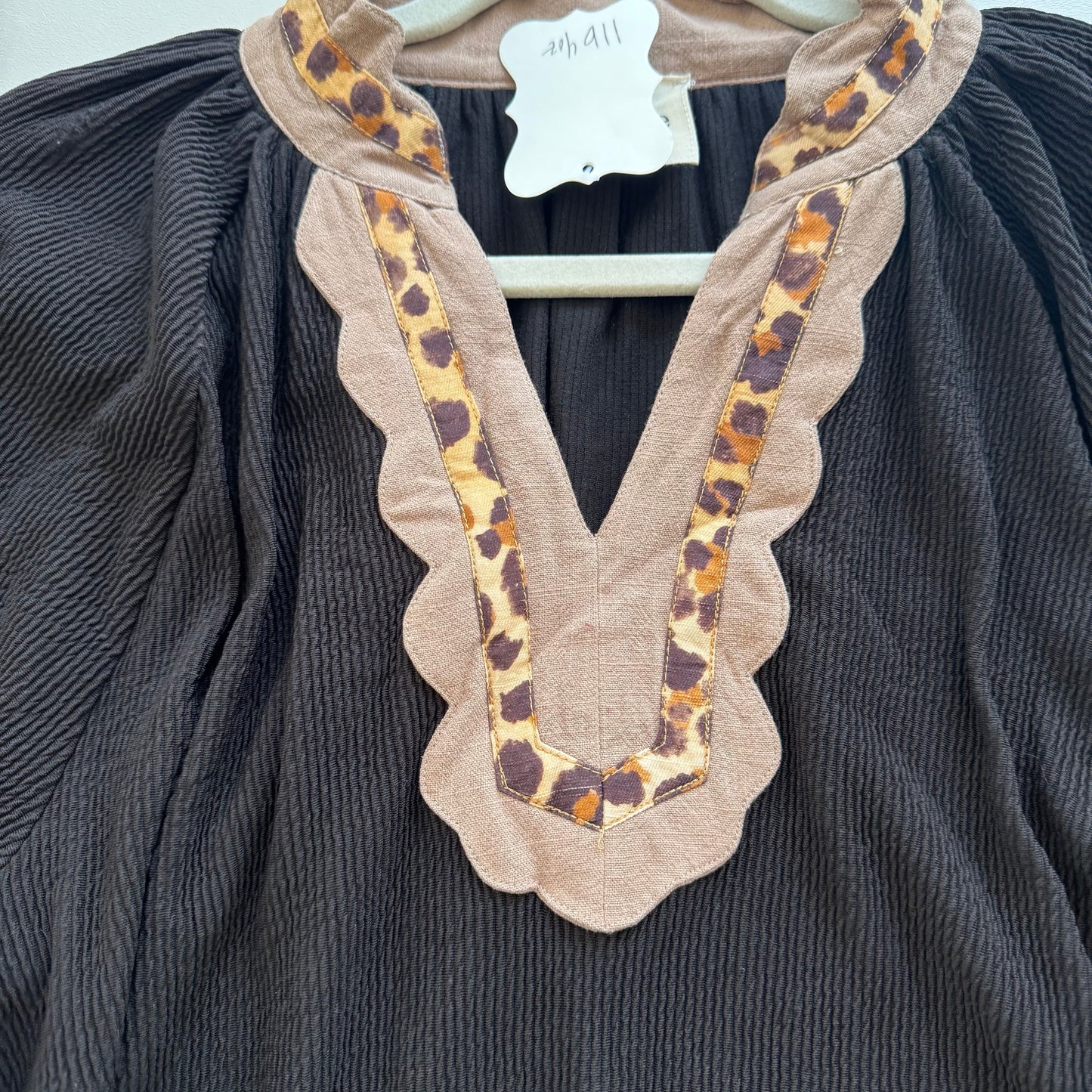 Leopard Lodge Ribbed V-Neck Dress