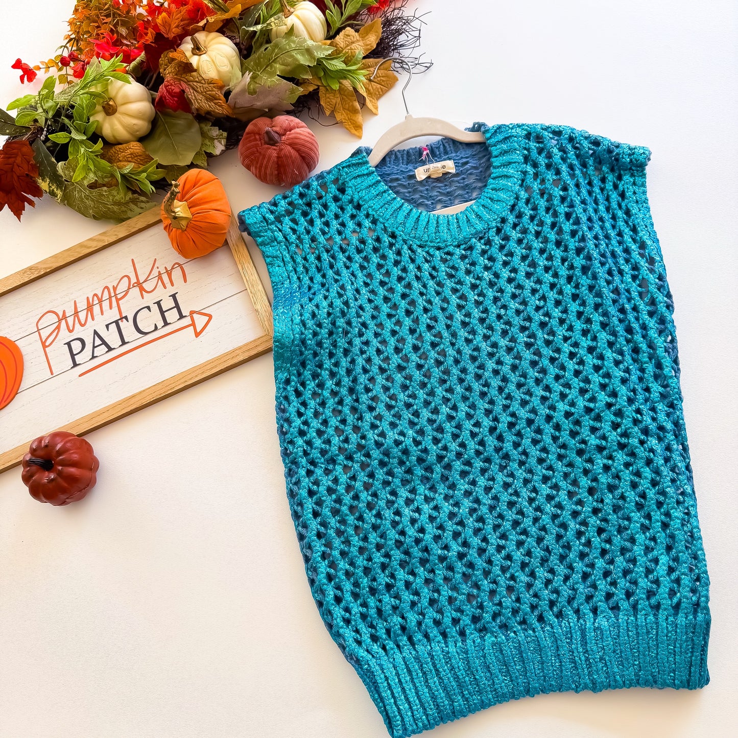 Shimmer Lake Metallic Crochet Sweater