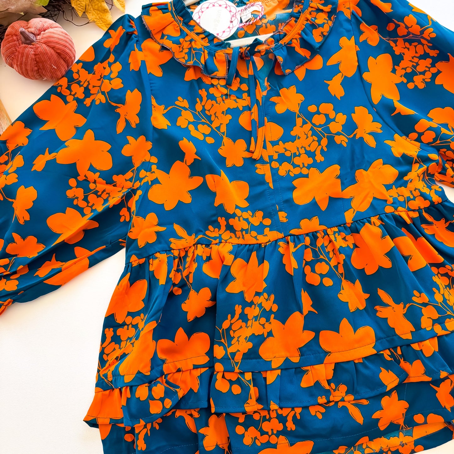 Harvest Bloom Ruffle Neck Blouse