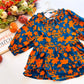 Harvest Bloom Ruffle Neck Blouse