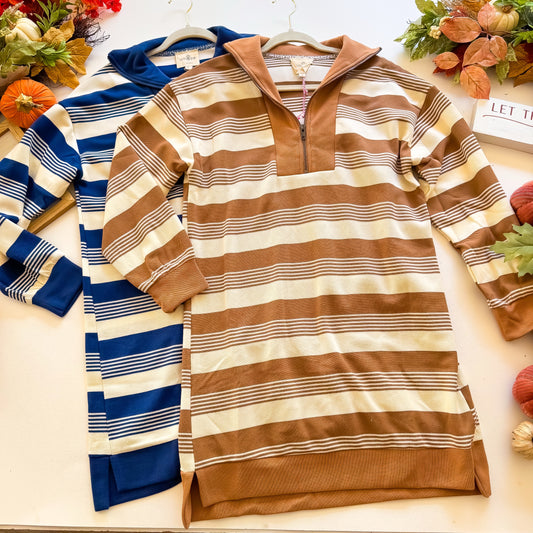 Cozy Cabin Stripe Half Zip Pullover