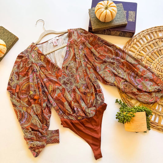 Bonfire Nights Paisley Wrap Bodysuit