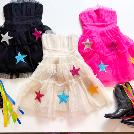 Starlight Tulle Strapless Mini Dress