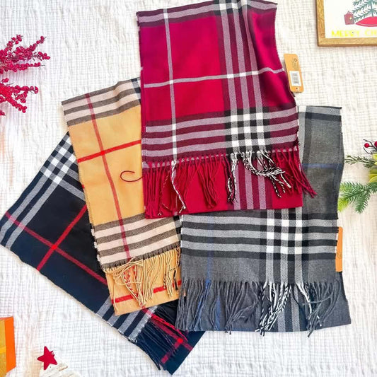 Fireside Plaid Fringe Scarf