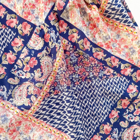 Patchwork floral print close-up