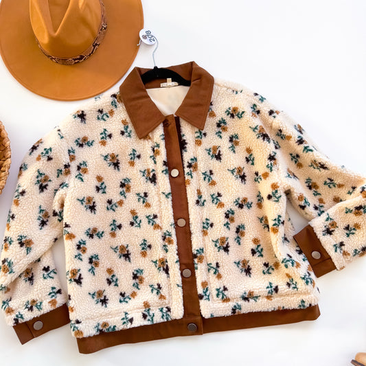 Meadow Mornings Floral Sherpa Jacket