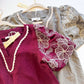 Autumn Lace Affair - Short Embroidered Puff Sleeve Woven Top With Neck Trim Lace Detail