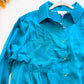 Teal Tidings Satin Shirt Dress