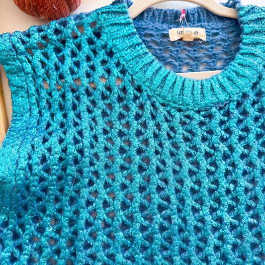 Shimmer Lake Metallic Crochet Sweater