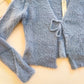 Cozy Cabin Cuddle - Long Sleeve Fuzzy Knit Front Tied Sweater Cardigan