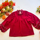 Spiced Cranberry Ruffle Neck Blouse