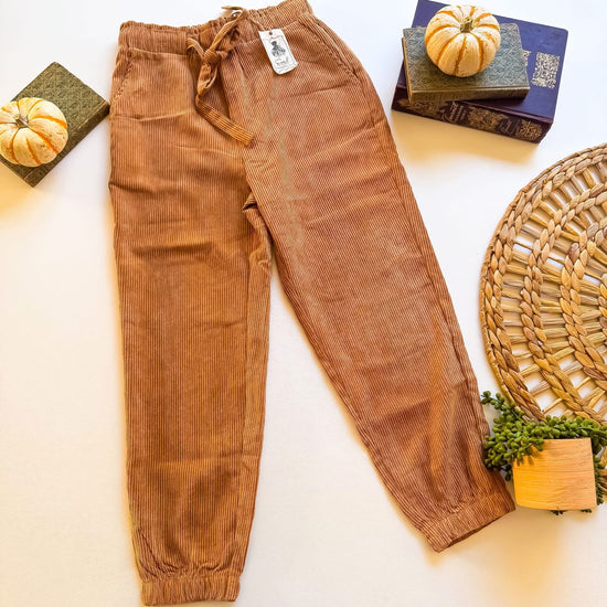 Cinnamon Stick Camel Corduroy Joggers