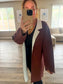 Cocoa coatigan lapel detail