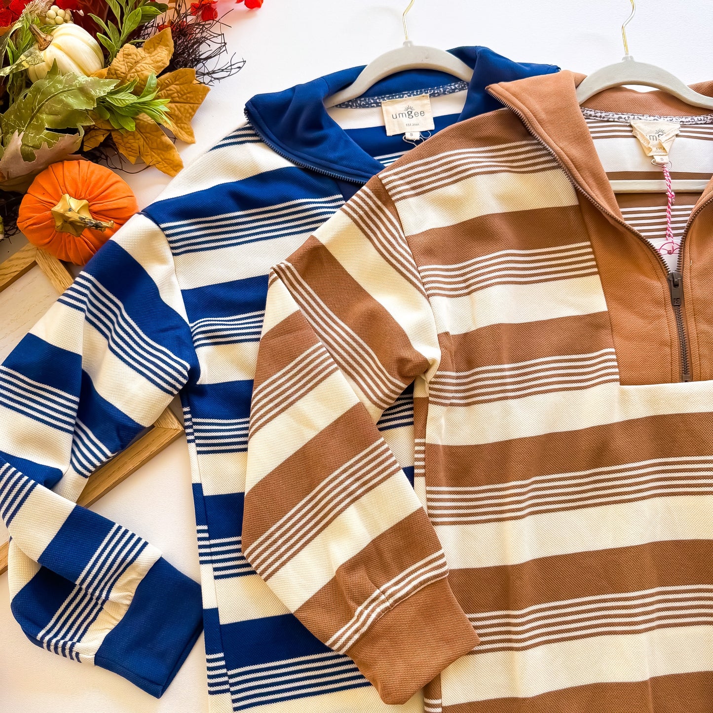 Cozy Cabin Stripe Half Zip Pullover