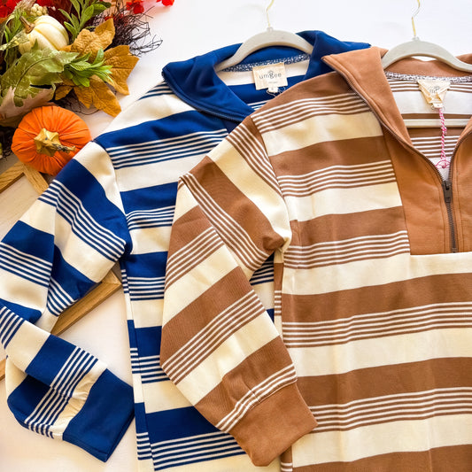 Cozy Cabin Stripe Half Zip Pullover