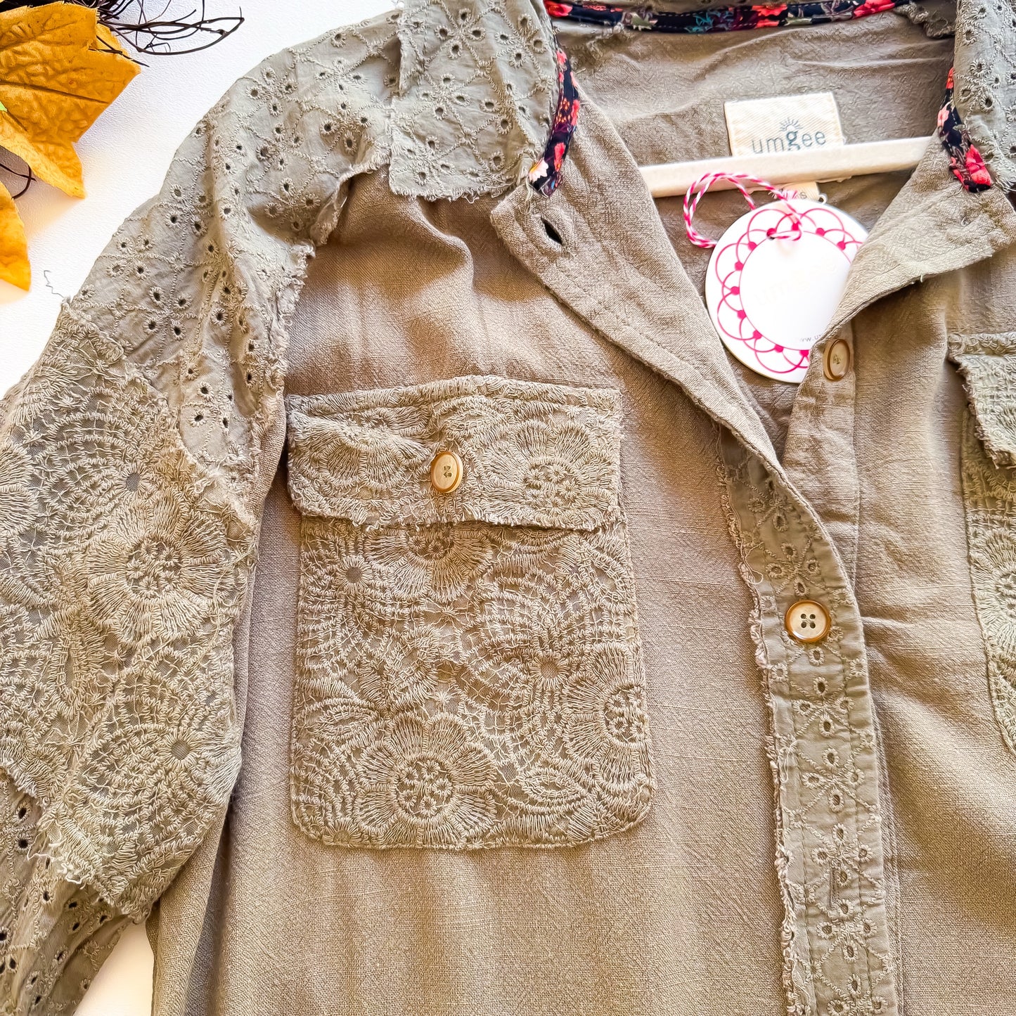 Mossy Meadow Eyelet Shirt Jacket