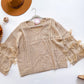 Umgee fringe sleeve cable knit pullover