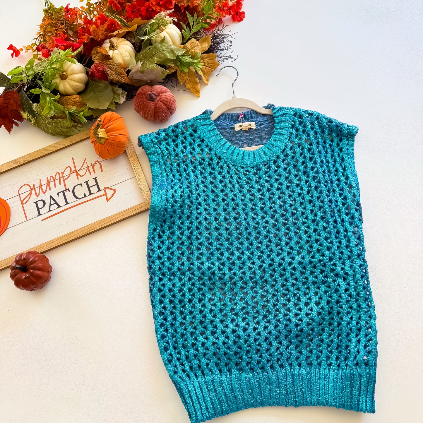 Shimmer Lake Metallic Crochet Sweater