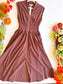 Cider & Corduroy - Drop Shoulder Smocked Waist Front Zip Corduroy Midi Dress With Pockets