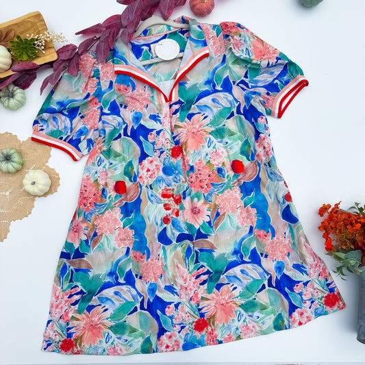 Painted Petals Watercolor Floral Dress