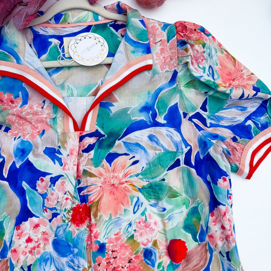 Painted Petals Watercolor Floral Dress