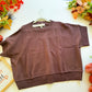 Harvest Hug - Plus Drop Half Sleeve Crew Neck Sweater Top