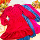 Hayride Honey - Long Sleeve Elastic Waist Woven Dress With Pockets