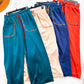 Umgee plaid trim drawstring joggers in teal, cream, navy and spice