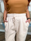 Vanilla Chai Cream Fleece Lined Jogger Pants