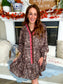 Brambleberry Leopard Ruffle Trim Shirt Dress