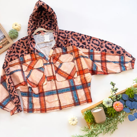 Wild Plaid Hooded Windbreaker Jacket