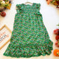 Meadow Harvest - Butterfly Sleeve Smocked Woven Floral Print Dress