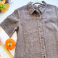 Maple Street Stroll - Short Sleeve Washed Animal Print Collared Button Down Dress With Pockets