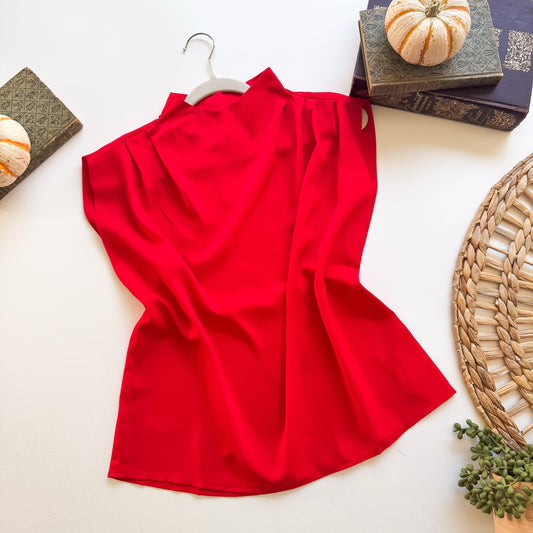 Merry & Bright Red Blouse flat lay