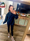 Cocoa Cuddle Mock Neck Sweatshirt in navy