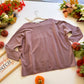 Mocha Latte Lounge - Long Sleeve Boat Neck Sweater Top