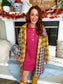 Umgee mustard and lavender plaid flannel shirt dress