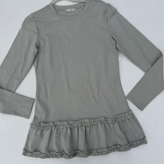 Sage Advice Ruffle Hem Long Sleeve Tunic Tee