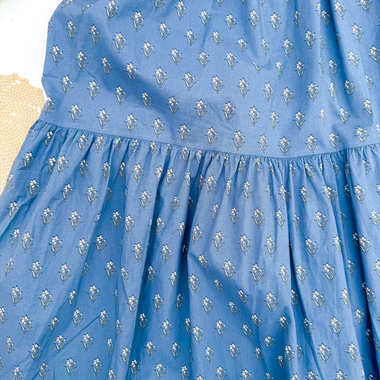Bluebell floral print tiered skirt detail