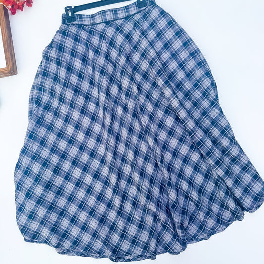 Smoky Meadow Plaid Maxi Skirt