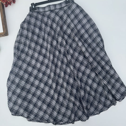 Smoky Meadow Plaid Maxi Skirt